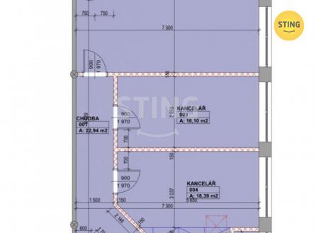 Pronájem - kanceláře, 107 m²
