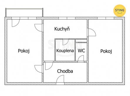 Pronájem bytu, 2+1, 54 m²