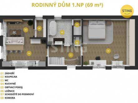 Prodej bytu, 3+kk, 70 m²