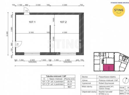 Pronájem kanceláře, 52 m²