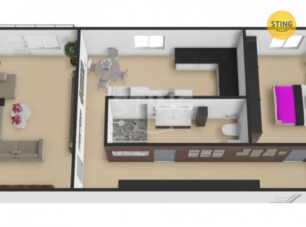 Pronájem bytu, 2+1, 53 m²