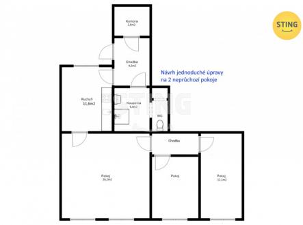 Prodej bytu, 3+1, 76 m²