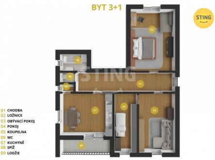 Prodej bytu, 3+1, 100 m²
