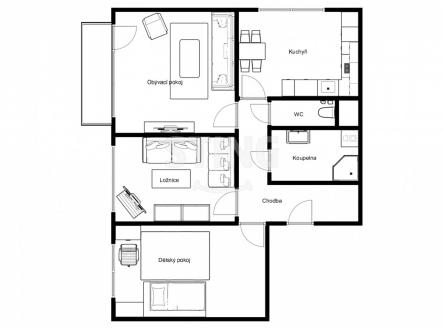 Prodej bytu, 3+1, 75 m²