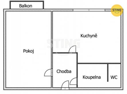Pronájem bytu, 1+1, 56 m²