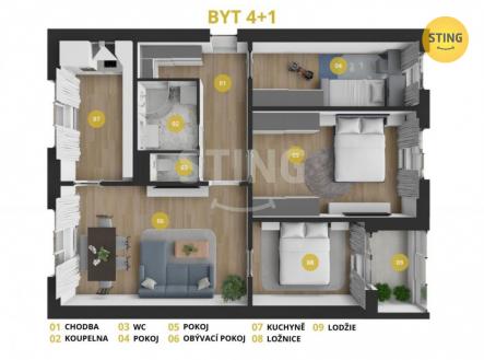 Prodej bytu, 4+1, 78 m²