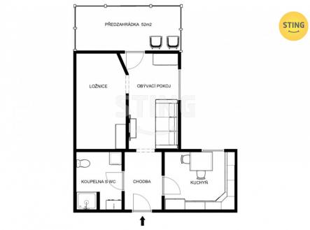 Pronájem bytu, 1+1, 43 m²
