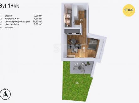 Prodej bytu, 1+kk, 72 m²