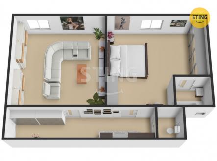 Prodej bytu, 2+kk, 49 m²