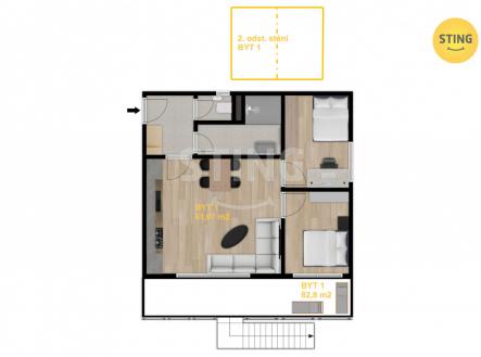 Prodej bytu, 3+kk, 81 m²