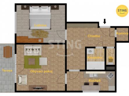 Půdorys bytu 2+1 Ova Zábřeh 1..jpg