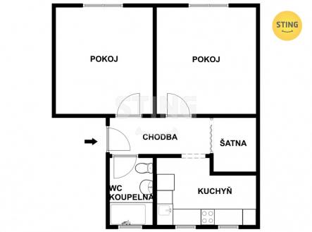 Pronájem bytu, 2+1, 56 m²