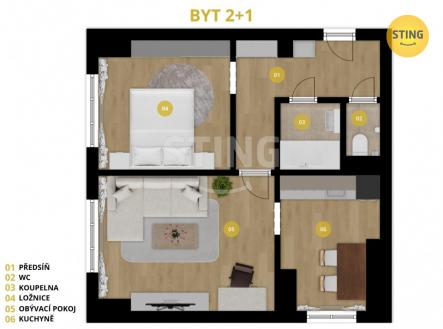 Prodej bytu, 2+1, 42 m²