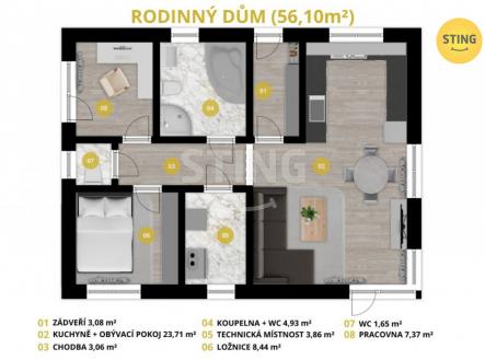 Prodej domu/vily, 56 m²