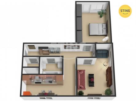 Pronájem bytu, 2+1, 50 m²