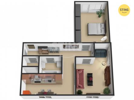 Pronájem bytu, 2+1, 50 m² obrázek