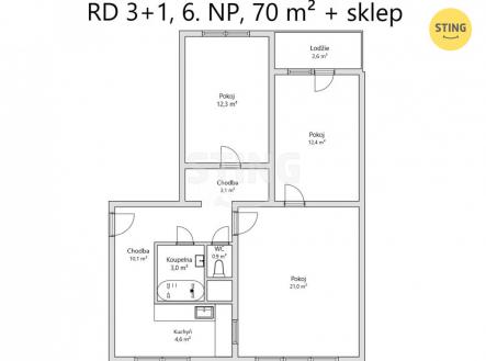 Prodej bytu, 3+1, 70 m²