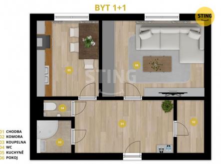 Prodej bytu, 1+1, 38 m²