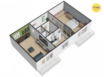 Prodej bytu, 2+1, 76 m²