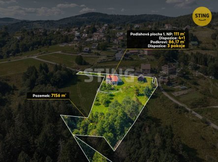 Prodej rodinného domu, Hrčava, pozemek 7156m2