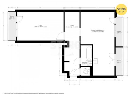 Prodej bytu, 2+1, 62 m²