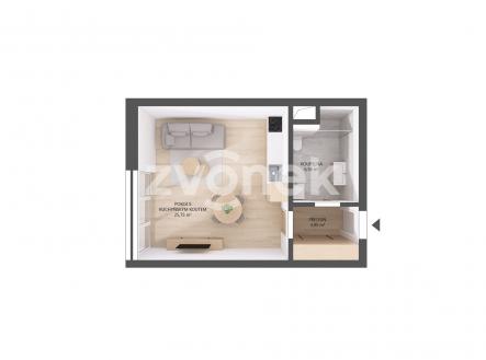 Pronájem bytu, 1+kk, 36 m²