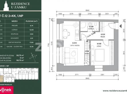 Prodej bytu, 2+kk, 62 m²