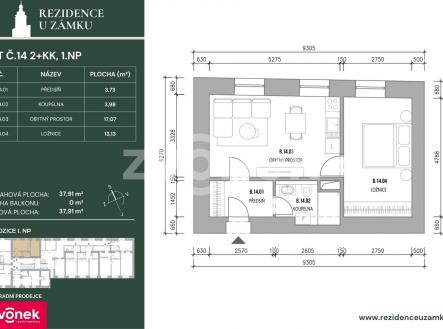 Prodej bytu, 2+kk, 41 m²