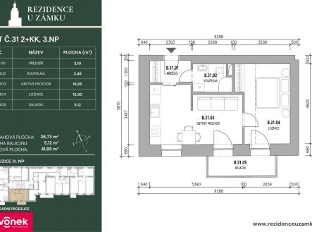 Prodej bytu, 2+kk, 45 m²