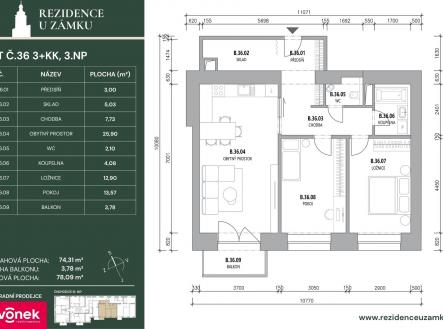 Prodej bytu, 3+kk, 83 m²