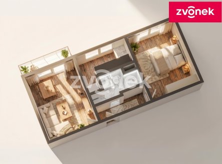 Pronájem bytu, 2+1, 52 m²
