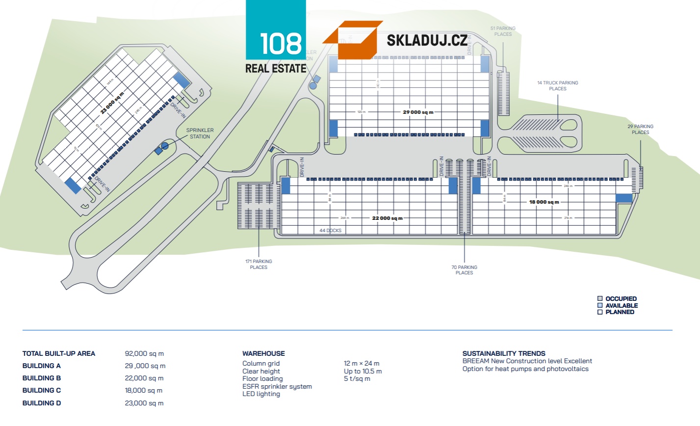 Průmyslový park Ostrava, pronájem skladových prostor