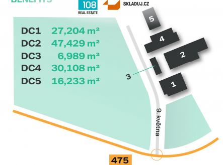 Pronájem - komerční objekt, sklad, 6 989 m²