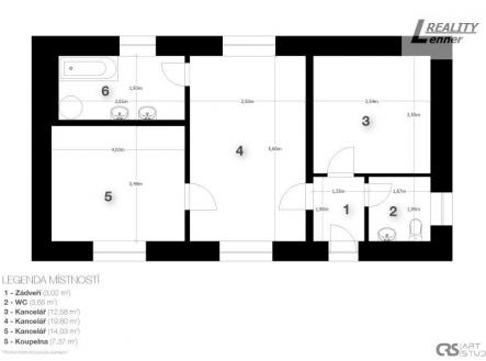 Pronájem kanceláře, 43 m²