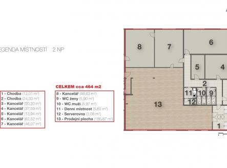 Pronájem komerčního objektu, obchodní centrum, 464 m²