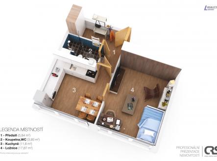 Prodej bytu, 1+1, 42 m²