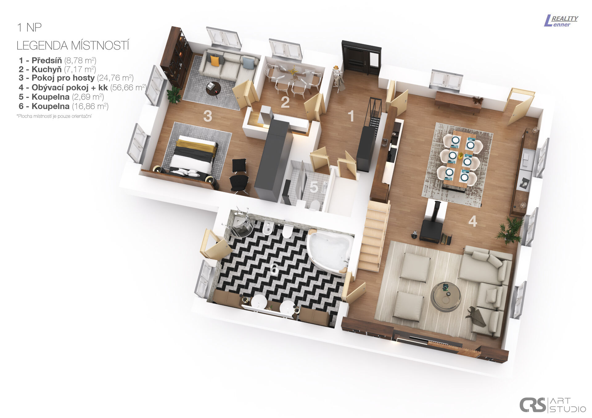 RD 4+2/ pergola, přístřešek, voliéry, vše na pozemku 511 m2