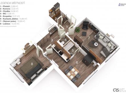 Pronájem bytu, 2+1, 62 m²
