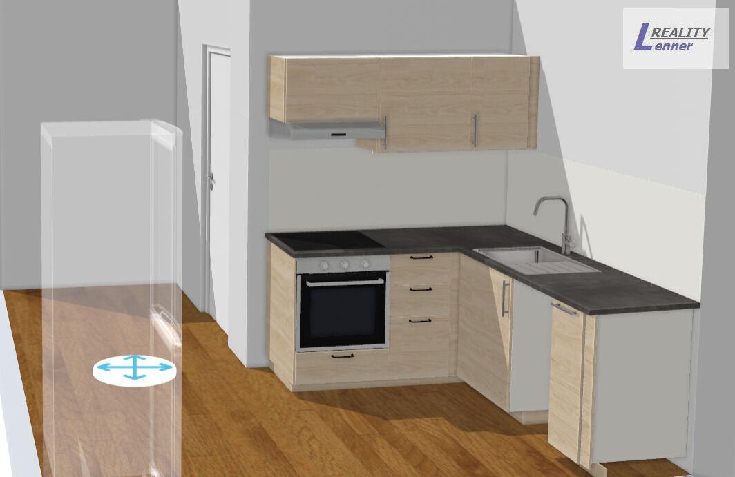 Pronájem 1+kk, 32 m2, cihla, přízemí, parkování