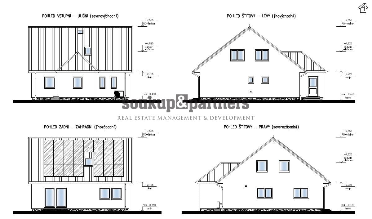 Stavební pozemek s projektem - 1001 m2, Podělusy, Týnec nad Sázavou.