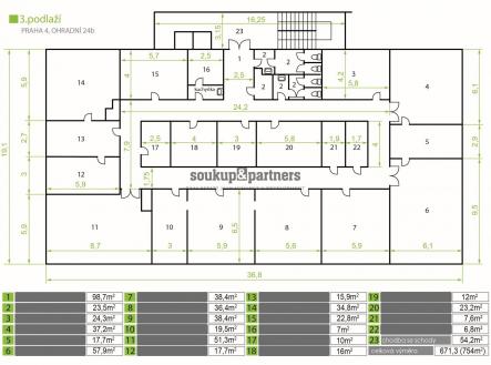 Pronájem kanceláře, 36 m²