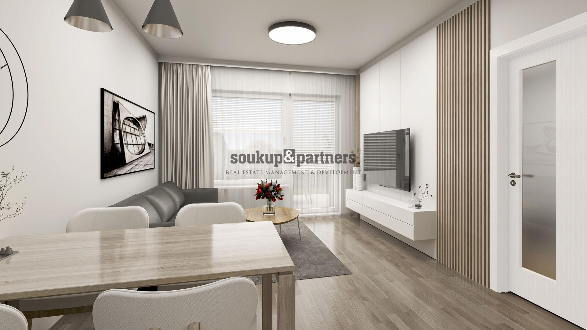 Nový družstevní byt 2+kk/ Balkon - 53 m2, Garážové stání, Sklep - projekt PORTTI Kladno.