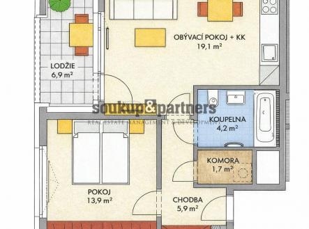 Prodej bytu, 2+kk, 54 m²