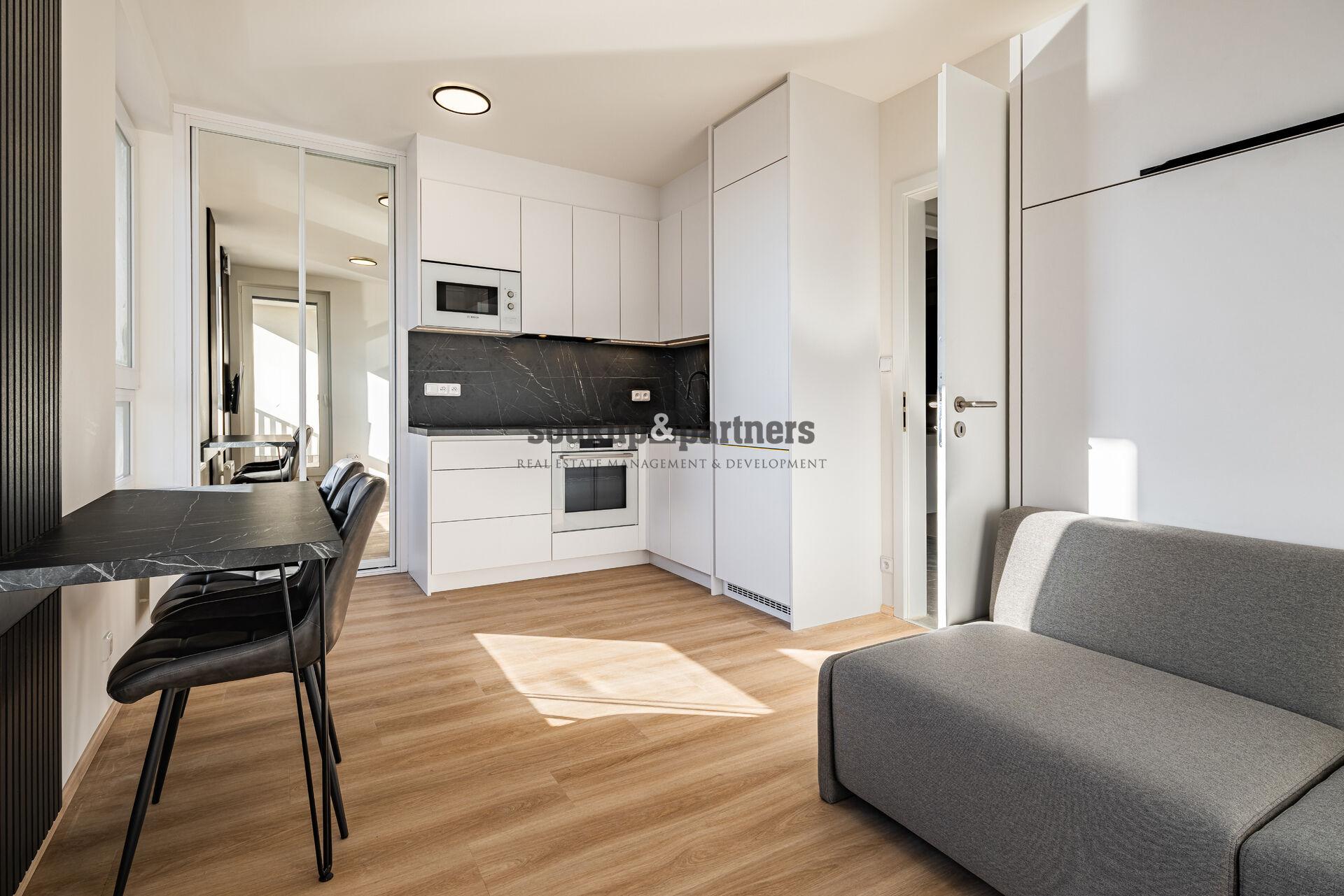 Prodej nového bytu 1+kk + Lodžie, 30 m²,  Rezidence U Šárky