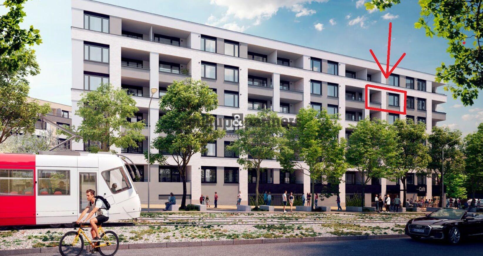 Nový družstevní byt 1+kk/ Lodžie - 38 m2, Kolaudace 6/2026, projekt Kaskády Barrandov.