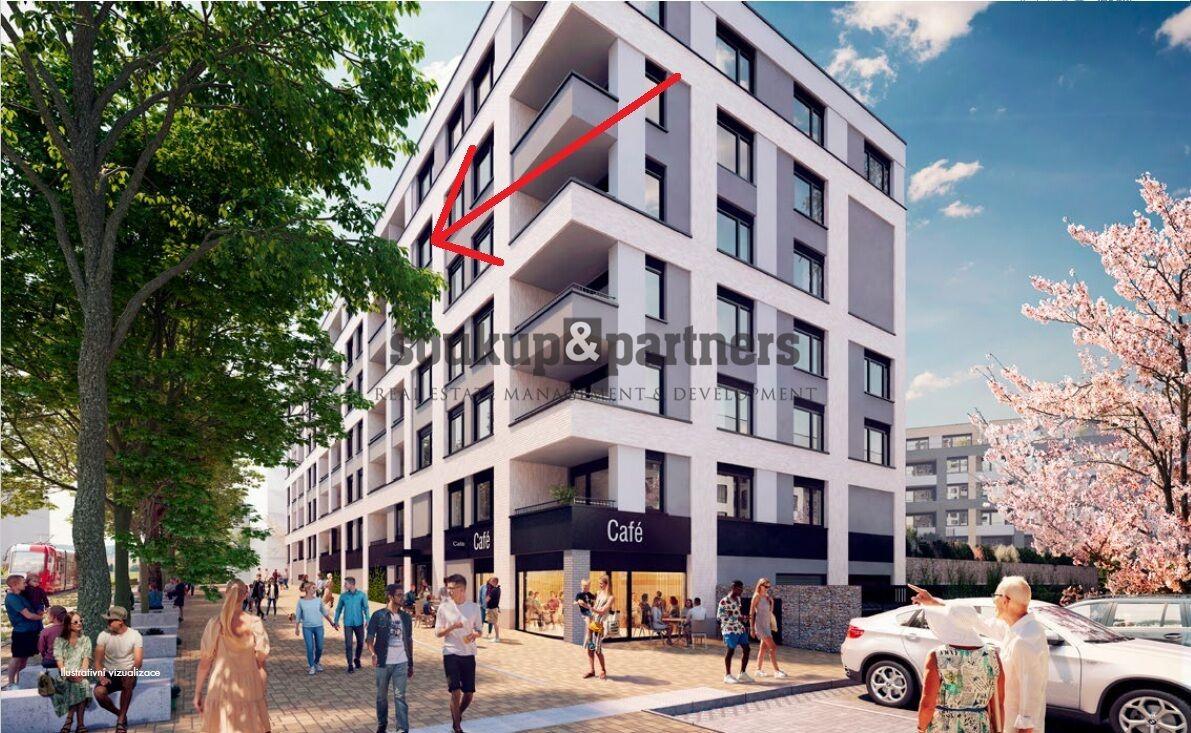 Nový družstevní byt 1+kk/ Lodžie - 38 m2, Kolaudace 6/2026, projekt Kaskády Barrandov.