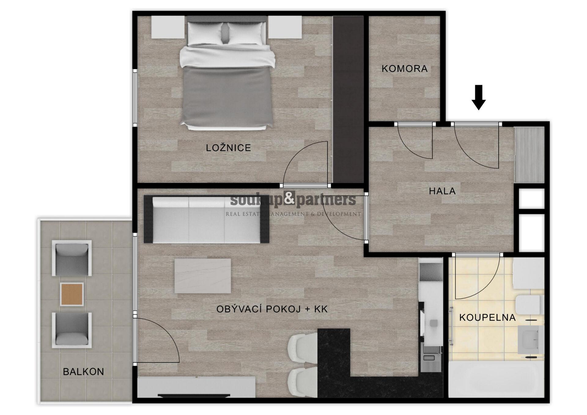 2+kk / Balkon, Novostavba, Praha 9 - Prosek.