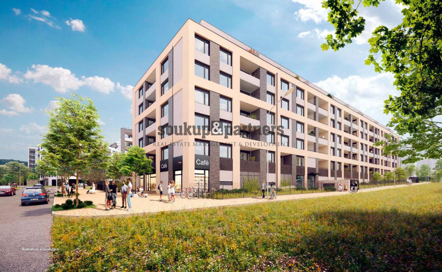 Prodej nového bytu 1+kk s balkonem, Praha 5 – projekt Kaskády Barrandov.