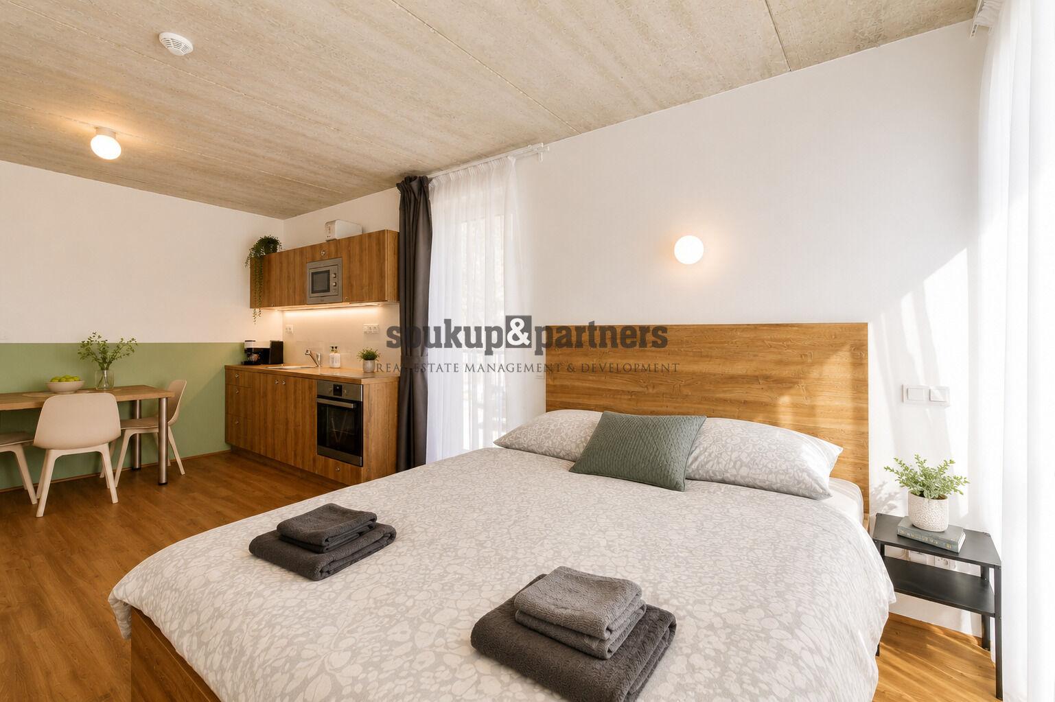 Byt 1+kk - 28 m2, Novostavba se zahradou, Sauna, Ski areál Herlíkovice - Bubákov, Hořejší Vrchlabí.