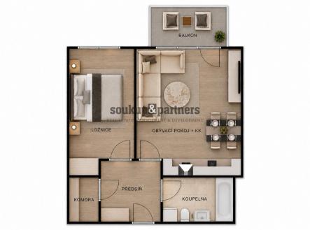 Prodej bytu, 2+kk, 57 m²